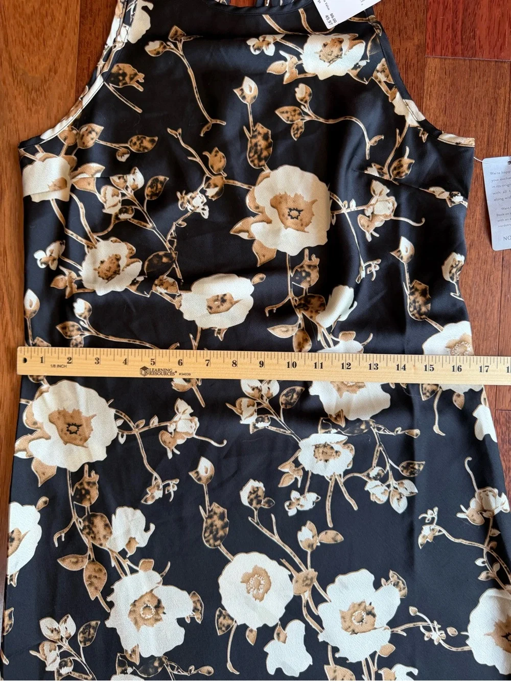 MELLODAY Black Maxi Dress with Cream & Gold Floral Print - Picture 6 of 9